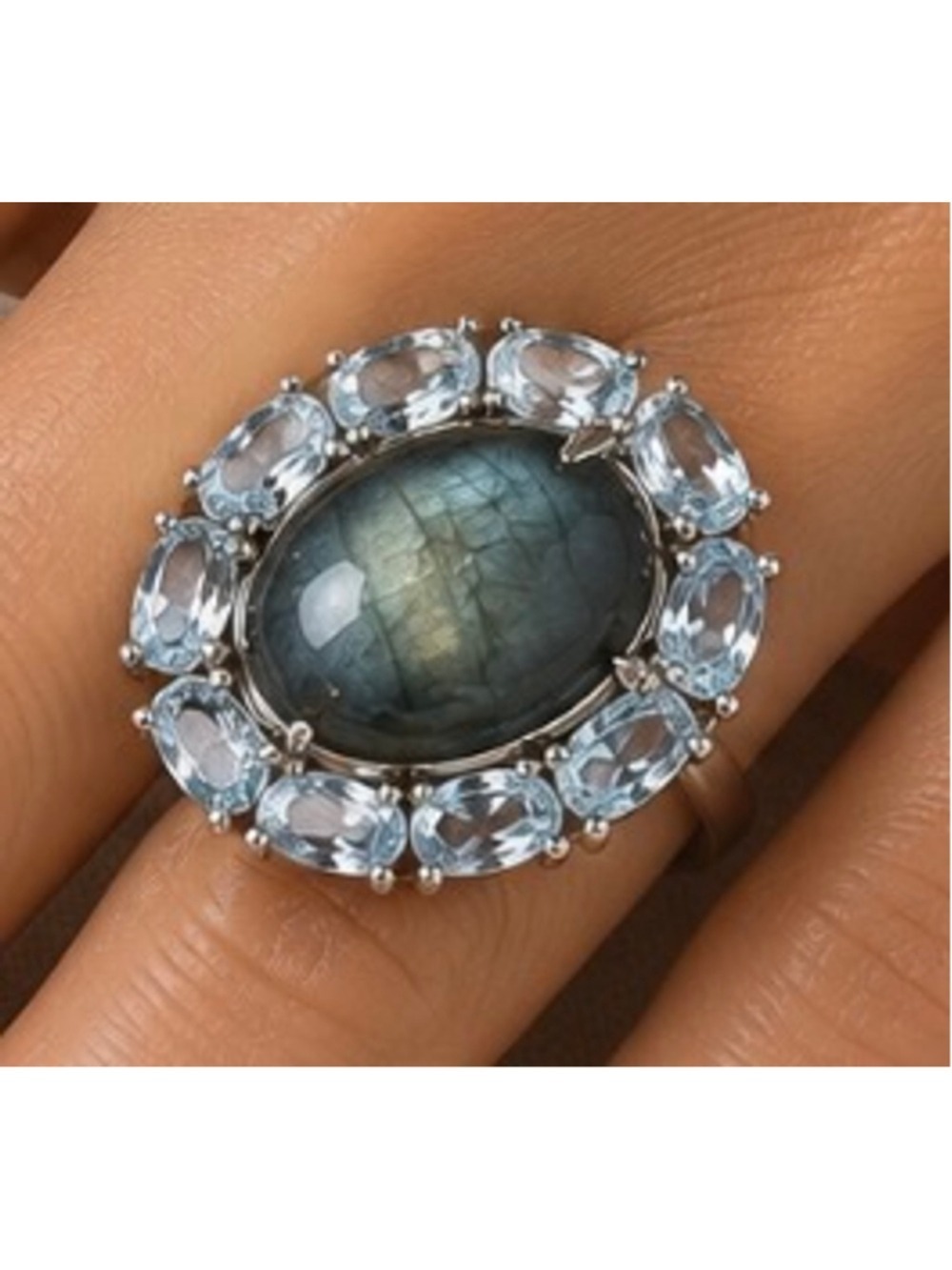 JTV MCGI 925 Silver Ring Labradorite 10